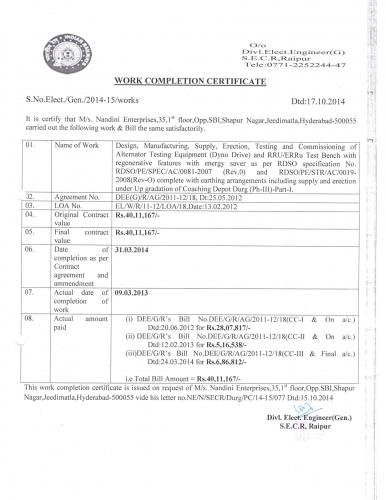 Divl.Elect.Engineer(G) S.E.C .R.Raipur